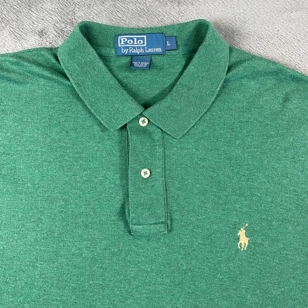 Polo Ralph Lauren Polo Shirt L Verano Green Short Sleeve Heathered Soft Touch
